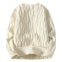 Pull tricoté décontracté haut de gamme pour homme, 100 % coton, anti-plis, respirant, couleur chiné et teinture effet espace, logo frontal