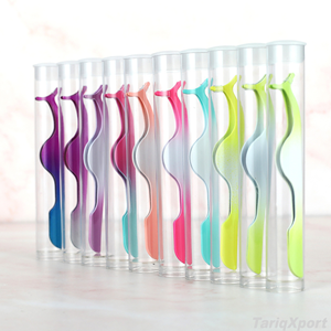 Pince à cils professionnelle en acier inoxydable pour la pose de faux cils, outil d'application en plastique pour cils, vente en gros - Product Image 5