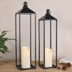 Lanterne en métal noir de luxe avec verre, style européen, pour Halloween, éclairage extérieur, décoration intérieure et extérieure pour la maison - Product Image 6