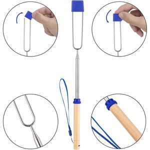Set di 5 Spiedini Telescopici da 32 Pollici per Arrostire Marshmallow, Hot Dog e S'mores, Ideali per Barbecue e Falò - Product Image 2