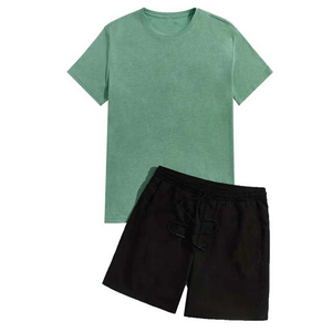 Conjunto de Camiseta y Pantalones Cortos de Algodón 100% Personalizados para Hombre, Estilo Casual, Venta Caliente 2026, para Adultos, Verano - Product Image 1
