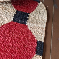Tapis d'appoint moderne abstrait en jute fait main |   Tapis de salon antidérapant, écologique, antibactérien, à poils ras, adapté aux animaux domestiques, tissé à la main