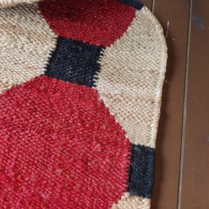 พรมปูพื้นทำมือสไตล์โมเดิร์นลายเรขาคณิตจากเส้นใยปอกระเจา |   พรมทอมือรักษ์โลกสำหรับห้องนั่งเล่นและตกแต่งบ้าน - Product Image 5