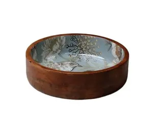 Customisable Green Paradise Large Snack Wooden bowl Nut Fruit Bowl for multipurpose use and with absolut best quality