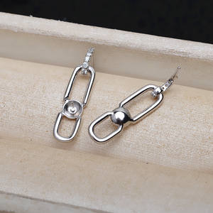 S925 Silver Pin Earring and Pendant Set <b>Open</b> <b>Ring</b> DIY Pearl Jewelry Accessories Semi-Finished 4336-Fashionable Fashion Jewelry - Product Image 4