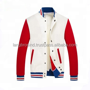 แจ็คเก็ตเบสบอลแบบ Letterman Varsity สำหรับผู้ชาย แขนขนสัตว์คุณภาพสูง ลายตัวอักษร สำหรับฤดูหนาว รับผลิตตามสั่งขายส่ง - Product Image 2