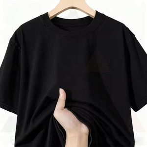 T-shirt tricoté décontracté pour homme, délavé à l'acide, respirant, style streetwear hip-hop, 100% coton, écologique, séchage rapide, personnalisable, vente en gros - Product Image 4