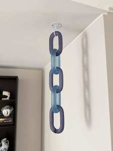 Escultura Moderna de Resina con Eslabones de Cadena, Azul y Morado, Decoración Artística Colgante para el Hogar - Product Image 1