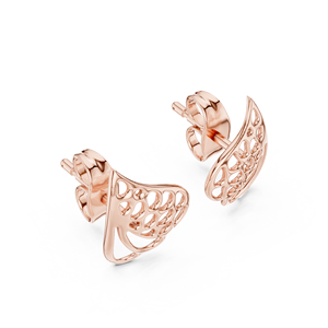 Ensemble de boucles d'oreilles en forme de cœur en or rose massif 18 carats, pour fiançailles, mariage, fête, Saint-Valentin, événement glamour, usage quotidien pour femmes - Product Image 2