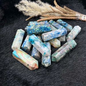 Chakralume Pointe de Cristal Naturel Quantum Quattro en Chrysocolle, Baguette de Guérison en Pierre de Luxe Faite à la Main, Pointeur Énergétique pour la Méditation et le Reiki - Product Image 4