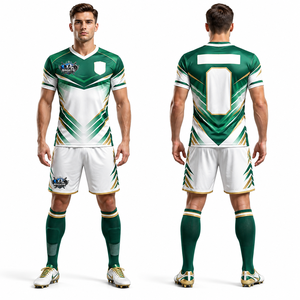 Nouvel uniforme de sport d'entraînement de football avec logo personnalisé, impression par transfert thermique, tissu en maille sportive anti-boulochage, approvisionnement en gros - Product Image 1