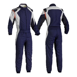 Combinaison de course moto pour homme, manches longues, bleu marine, color-block, ignifuge, toutes saisons - Product Image 1