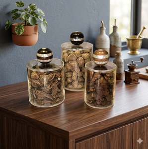 Bouteilles de stockage réservoirs de café nacre plateau de service rond avec couvercle de serpillière en acrylique conteneurs hôtels et restaurants os - Product Image 1