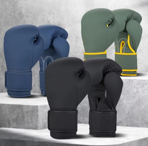 ถุงมือฝึกซ้อมมวย PU สีดำ พร้อมสายรัดข้อมือแบบเวลโคร สำหรับผู้ใหญ่ ดีไซน์ระบายอากาศได้ดี - Product Image 1