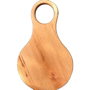Tabla de cortar redonda de madera con mango Tabla de cortar elegante y funcional para frutas de queso y aperitivos - Product Image 1