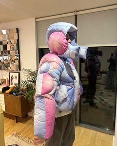 2026 <b>Men</b> <b>Hooded</b> <b>Puffer</b> <b>Jacket</b> Gradient Color Thick Quilted Winter Coat Stand Collar Streetwear - Product Image 4