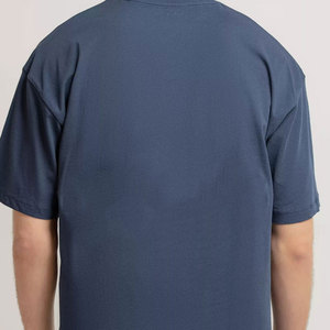 Lightweight Summer Wear Silk/Cotton Canvas T-Shirt <b>Down</b> Shoulder Neck Men's Casual Breathable Quick Dry Outdoor Tee - Product Image 4