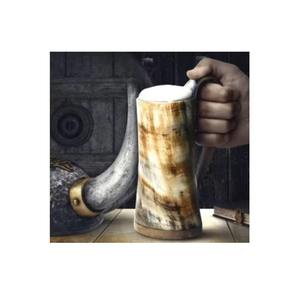 Mug artisanal en corne de buffle naturelle, intérieur renforcé, compatible lave-vaisselle, personnalisable pour les foires médiévales - Product Image 3