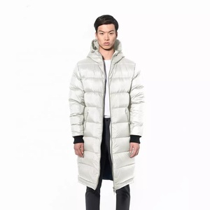 Manteau long à capuche en duvet pour homme, couleur unie, épais, doudoune d'hiver décontractée avec fermeture éclair 2026 - Product Image 3