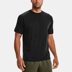 T-shirt à manches courtes pour homme, vert olive, séchage rapide, col rond, coupe classique, jersey décontracté, couleur unie - Product Image 5