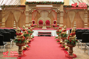 Mandap à double poteau de style Maharaja pour les mariages sri-lankais, luxueux mandap Rajwada pour les mariages, fabricant de mandap Rajwada pour les mariages - Product Image 5