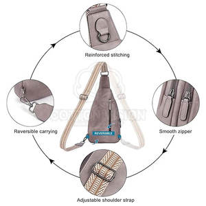 Bolso bandolera de cuero, bolso de hombro informal de moda para mujer, bolso bandolera vintage de cuero genuino. - Product Image 4