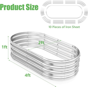 Caja de macetas decorativa grande de acero galvanizado OEM, cama de jardín elevada de Metal para exteriores para verduras, flores y hierbas para uso doméstico - Product Image 4