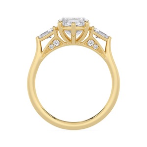 Anillo de compromiso de oro rosa de 10K para mujer con diamante marquesa cultivado en laboratorio de 2.97 quilates, corte redondo tipo ataúd, súper elegante y lujoso - Product Image 6