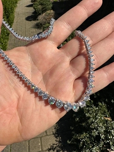 สร้อยคอและกำไลข้อมือแบบ Cuban Link สำหรับผู้ชาย เงินแท้ 925 ประดับเพชร VVS Moissanite ระยิบระยับ - Product Image 4