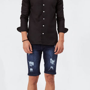 Pantalones Cortos de Mezclilla para Hombre, de Moda, con Cintura Elástica, de Alta Calidad, Diseño Personalizado y Logotipo Impreso - Product Image 3