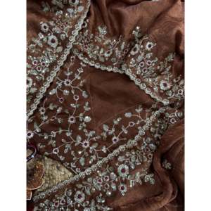 Beautiful Chiffon Saree with Sequence Embroidery Work for <b>Parties</b> - Product Image 5