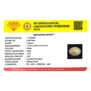 Perle Keshi naturelle, pierre précieuse en vrac, 4,8 carats, certifiée pour les bijoux fins - Product Image 4