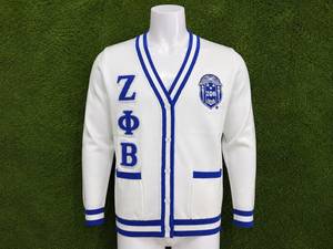Pull cardigan en acrylique fin à col en V pour femme Zeta Phi Beta Winter - Product Image 1