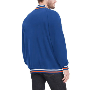 Latest Design Premium Quality Blue Color <b>Slim</b> <b>Fit</b> Eco-Friendly Wool Shell Varsity <b>Jacket</b> Letterman <b>Jacket</b> Custom Men's OEM - Product Image 2