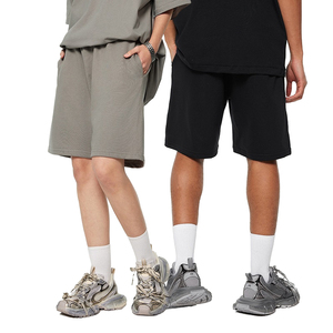 กางเกงขาสั้นออกกำลังกายผ้าเฟรนช์เทอร์รี่คุณภาพสูงขายส่ง กางเกงขาสั้นลำลองเอวกลางแบบมีเชือกผูกด้านหน้าสั่งทำได้ - Product Image 2