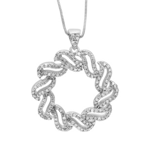 JEWELSPAARK Collar con Colgante de Diamantes Naturales Blancos de 0.81Ct para Mujer, Plata de Ley, Regalo de Boda/Aniversario - Product Image 1