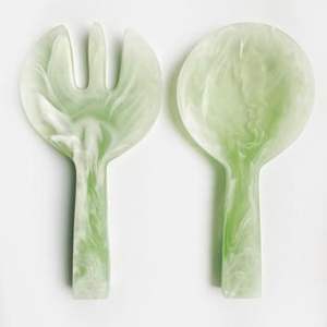 Offre Spéciale : Ensemble de Service à Salade en Résine Vert Marbré – Cuillère et Fourchette en Acrylique – Nouveaux Outils de Vaisselle de Cuisine en Gros – Fournitures de Service pour la Restauration - Product Image 3
