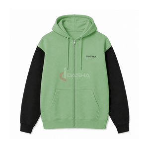 Wholesale Custom Heavyweight Blank Unisex Hoodie Oversized Cotton Fleece Zip Up Custom Logo Design OEM Bulk Low MOQ - Product Image 1