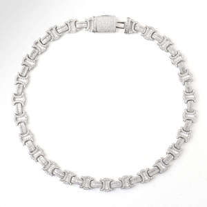 Collar de Joyería de Lujo con Moissanita y Plata 925, Chapado en Oro y Rodio, Cadena Cubana Personalizada para Hombre, Estilo Hip Hop - Product Image 4