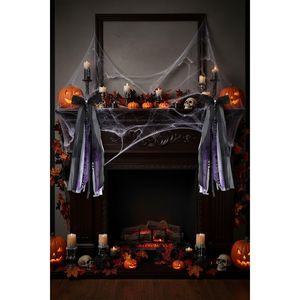 Ghirlanda Gotica di Halloween da 27 Pollici con Nastro e Fiocco, Grande Decorazione da Appendere per Interni ed Esterni, per Feste e Coriandoli - Product Image 2