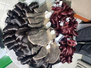 ผมแท้เวียดนาม 100% แบบลอนลึก  พร้อมเชือกผูกปิดผมสีดำธรรมชาติ - Product Image 3