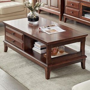 Mesa moderna y sencilla para sala de estar americana, color marrón - Product Image 1