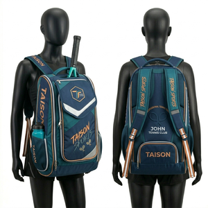 Sac de sport de tennis pour femmes, polyester 600D GSM, design multi-panneaux durable, violet, turquoise, jaune, logo brodé personnalisé, sac à dos - Product Image 5