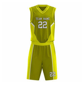 Ensemble d'uniformes de basketball personnalisés 100% polyester, anti-humidité, col en V, sans manches, impression sublimée du nom de l'équipe, adulte unisexe - Product Image 1