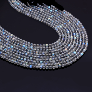 Cuentas Redondas Lisas de Labradorita AAA+ de 4mm-5mm, Labradorita Natural con Fuego Azul, Piedras Preciosas Semipreciosas Sueltas para la Fabricación de Joyas - Product Image 2