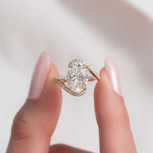 Anillo de Compromiso con Diamante Natural Certificado por GIA, Oro de 18K Personalizado con Corte Ovalado, Chapado en Rodio, Regalo al por Mayor de Proveedor de Joyería - Product Image 1