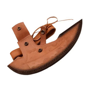 Hache à pizza Burraq artisanale en acier au carbone, manche en bois de rose, étui en cuir, 10 pouces, pour usage industriel, bricolage, camping, cadeau fête des pères - Product Image 3