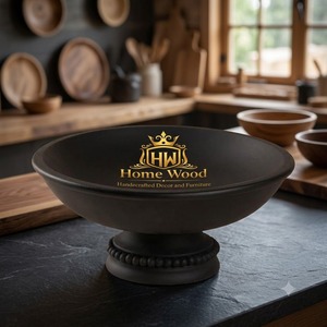 ชามไม้ทำมือจากไม้ธรรมชาติ ดีไซน์แบบวาบิซาบิ สำหรับเสิร์ฟอาหาร - Product Image 1