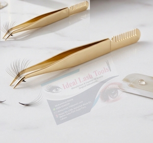 Pince à cils en acier inoxydable avec peigne et fonctions auxiliaires pour l'application de faux cils, pince à sourcils multifonctionnelle - Product Image 3