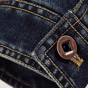 Blousons en jean polaire unis pour hommes, coupe slim, style streetwear, à manches longues, pour printemps, automne, hiver – Meilleures ventes 2026 – OEM - Product Image 5